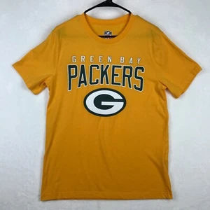 NFL Team Apparel Adult Medium Green Bay Packer Yellow Pullover Graphic Tee Mens - Picture 1 of 12