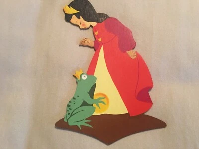 Placa de pared de madera Mertens Kunst HADA PRINCESA RANA 1968 Alemania-B13 Foto 1 de 4