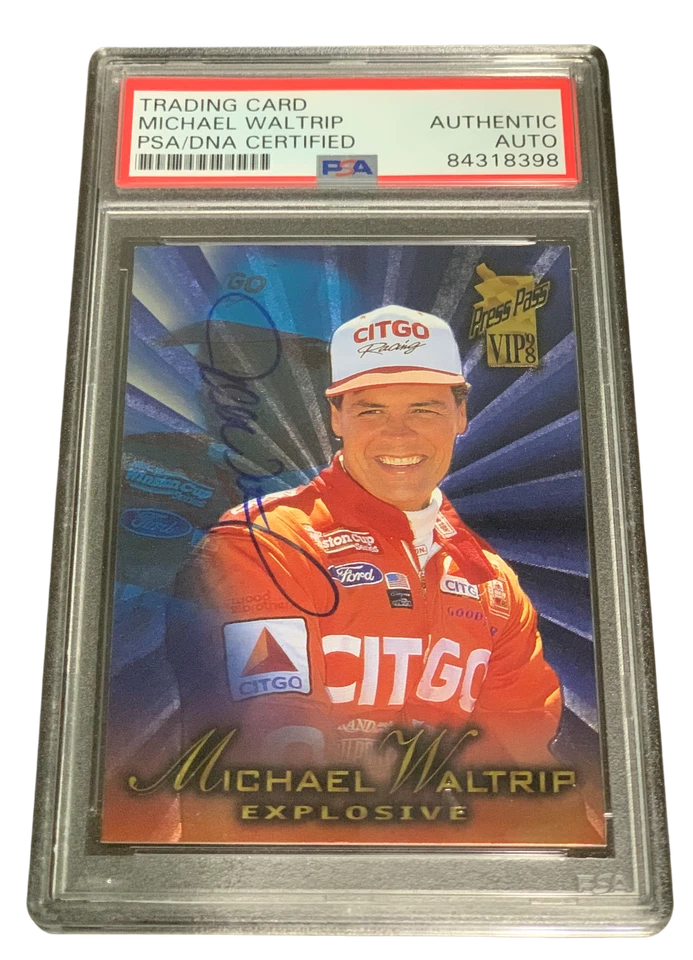 MICHAEL WALTRIP SIGNED AUTOGRAPH SLABBED 1998 PRESS PASS EXPLOSIVE CARD PSA DNA - Image 1 of 1