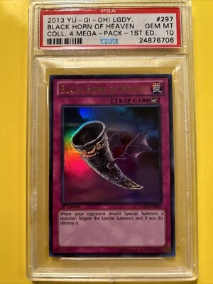 YuGiOh BLACK HORN OF HEAVEN #LCJW-EN297🔥PSA 10 GEM🔥1st EDITION-2013 ULTRA RARE - Image 1 of 4