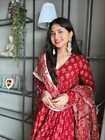 Indian Anarkali Kurti Pant With Dupatta 3pc Set Ethnic Readymade Party Dress