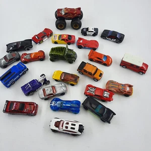 Lot of 24 Diecast (Mostly) Cars, Monster Truck, 4 Police,  2 Batmobiles, Hot Rod - Picture 1 of 15