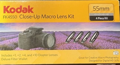 Kodak FK4550 55mm Close-Up Macro Lens Kit Includes +1,+2,+4 & +10 Diopter Lenses - Image 1 of 4