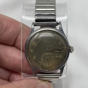 Vintage Alpina Automatic Small Seconds Watch-1950s-32mm for Parts/Repair, No RSV - Picture 1 of 9