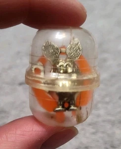 Vintage Silber Ratte Fink Charm mit orangem Ring original verpackt 60er Jahre Ed Roth - Bild 1 von 6