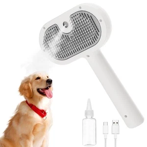 Cat Steam Brush for Shedding,3 in 1 Steam Pet Brush for Cats & Dogs, Efficien... - Picture 1 of 8