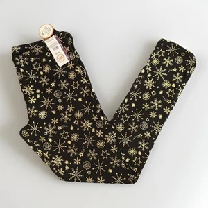Wonder Nation Leggings Black with Gold Snowflakes & Stars Girls' XXL 18 NWT NEW - Picture 1 of 10