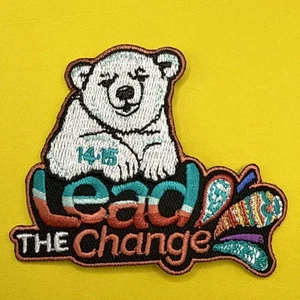 Girl Scout  Lead The Change 14-15 Patch Badge Polar Bear 2014 - 2015 - Picture 1 of 4