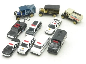 Lot of 10 Die cast / Plastic Vehicles Police and Antique Style Delivery Trucks - Picture 1 of 20