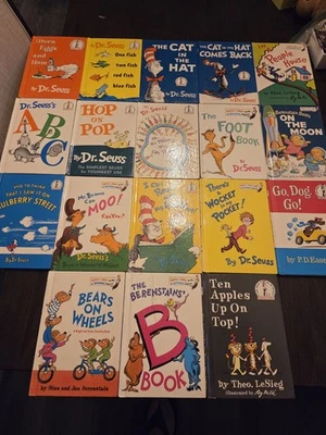 Dr. Suess Lot of 18 Beginners Children’s Books Green Eggs One Fish Two Fish Ect Foto 1 de 4