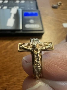14 Karat Gelbgold Kreuz Kruzifix Ring 2,31 g Nachlass Größe 5 - Bild 1 von 9