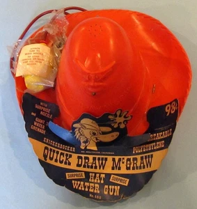 DE COLECCIÓN - 1959 - HANNA BARBERA - DRAW McGRAW SOMBRERO SORPRESA PISTOLA DE AGUA - Imagen 1 de 11