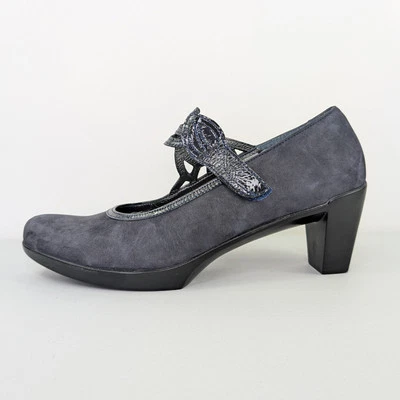 NAOT Luma Mary Jane Heels Womens Size 42 US 11-11.5 Blue Suede Leather  - Image 1 of 4