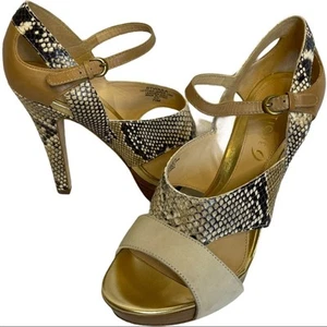 Boutique 9 Voula Reptile Embossed Platform Heels Sandals Size 7.5 - Picture 1 of 8