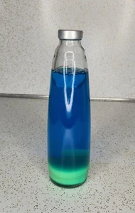 Lava Lamp Replacement Liquid Bottle Blue Liquid Yellow Wax 8" Flat Bottom New - Picture 1 of 4