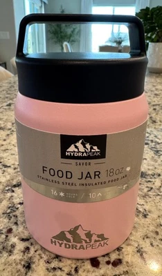 Contenedor de tarro de alimentos aislado al vacío de acero inoxidable HydraPeak 18 oz rosa Foto 1 de 3