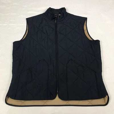 J Crew Mercantile Men's L Quilted Navy Blue Vest Size Large Full Zipper - Image 1 of 4