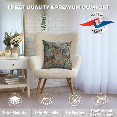 Capa de travesseiro - Coelho como William Morris esquerda - Capa de almofada 14x14 nova - Imagem 1 de 4