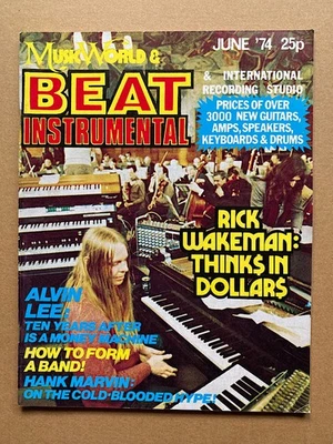 RICK WAKEMAN BEAT INSTRUMENTAL MAGAZINE JUNE 1974 RICK WAKEMEN COVER AND FEATURE - Image 1 of 2