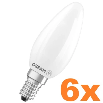6er Vorteilspack OSRAM E14 LED Kerzenlampe Superstar Plus HD LIGHTING matt 3,4W - Bild 1 von 4