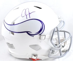 Justin Jefferson signierter authentischer Helm Vikings F/S Alt 2024 Speed – Beckett W - Bild 1 von 5