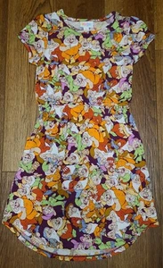 Lularoe Girls Dress size 8 Disney Snow White & The 7 Dwarfs With Pockets  - Picture 1 of 2