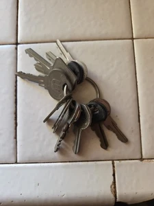 Satz alte zufällige Schlüssel insgesamt 14 am Schlüsselanhänger - Bild 1 von 3