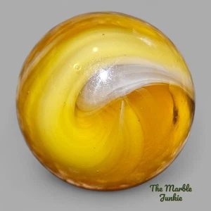 Juguete de vidrio de escoria recogido a mano 21/32" M.F.C ámbar 9 y cola mármol casi nuevo++ estado - Imagen 1 de 23
