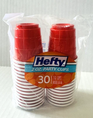 Paquete de 30 tazas de fiesta rojas pesadas de 2 oz ¡Disparos tiradores divertidos! Pequeño ¡NUEVO! Foto 1 de 4