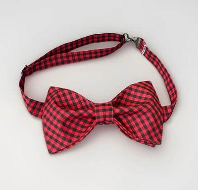 NUEVA Pajarita de Guinga Personalizada para Hombres Pre-atada Ajustable Regalo 4 Él Negro/Rojo Cuadros Foto 1 de 4