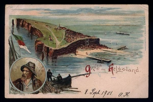cartolina -post card GERMANY gruss von Helgoland - Imagen 1 de 2
