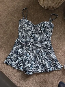 Brand New Win.Max Size 20 Black Animal Print One Piece Swimsuit - Picture 1 of 8
