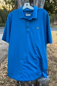 JACK NICKLAUS ~ STAYDRI™️ ~ BLUE POLO SHIRT ~ EMBROIDERED GOLDEN BEAR ~ MEN'S L - Picture 1 of 7