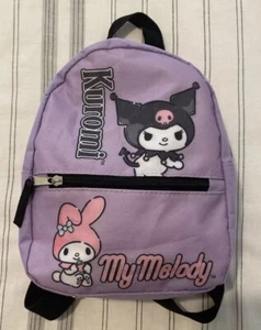 Sanrio My Melody and Kuromi Mini Backpack Purple 10 Inch Zip Around Nylon - Bild 1 von 7