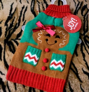 Pet Sweater Gingerbread Holiday Dog or Cat Christmas New! sz. xs - Picture 1 of 2