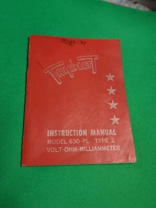 Triplett 630-PL e 630-APL tipo 2 volt ohm milliammetro manuale di istruzioni - Foto 1 di 8