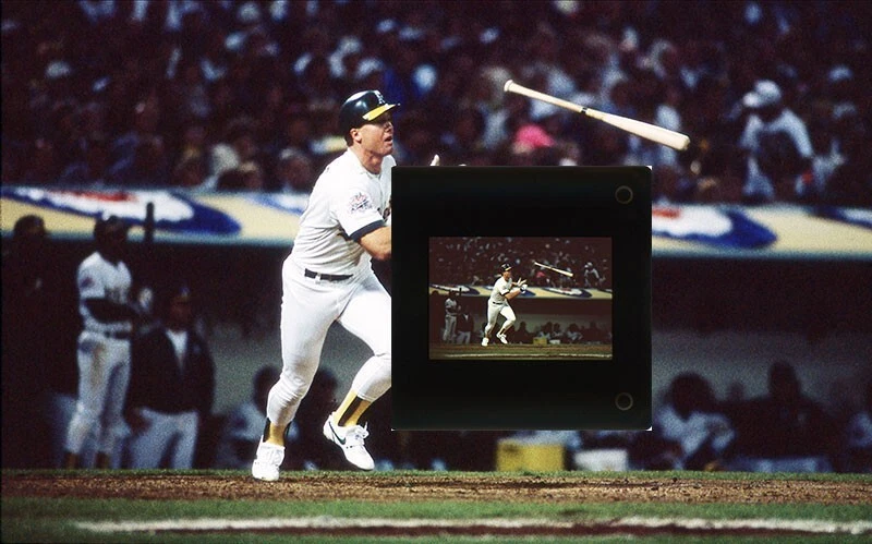 Diapositiva de película MARK MCGWIRE 35 mm color negativo Oakland A's HR - 1 Foto 1 de 1