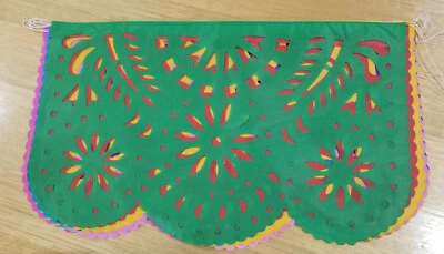 Papel picado mexicano, flores, todas las ocasiones, 10 hojas 36 x 23 cm, longitud 4 m Foto 1 de 4