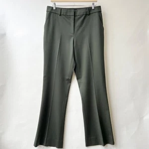 Pantalón de vestir St. John mezcla lana piernas anchas, verde oliva, talla 10 - Imagen 1 de 10