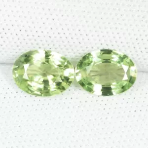 2,48 ct ULTRA RARO AMARILLO LIMÓN VERDE NATURAL CRISO BERILO PAR OVALADO Ver Vdo TE - Imagen 1 de 3