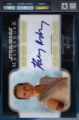 Topps Star Wars Card Trader Rey SW Masterwork Signature Gold Legendary - Image 1 of 2