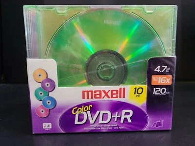 Maxell Color DVD+R 10 Pack RECORDABLE DVDs 120 Minutes One Sided - Image 1 of 4