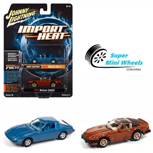 Johnny Lightning 1:64 2-Pack - 1982 Mazda RX-7 Blue & 1981 Datsun 280ZX Orange - Picture 1 of 2