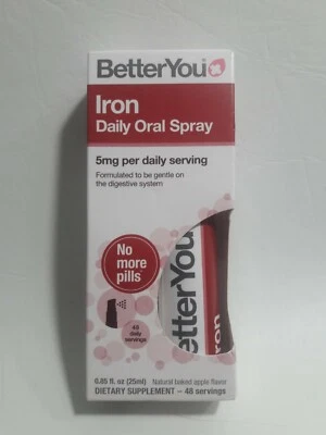 Spray oral diario BetterYou Iron 0,85 fl oz (25 ml) nuevo en caja 48 porciones Foto 1 de 4