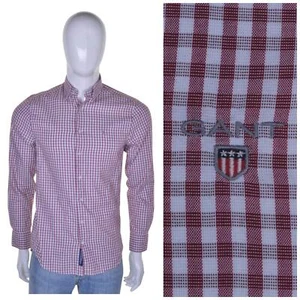 Vintage GANT Button Down Oxford Shirt S 15 Tech Prep Red Checked Check - Picture 1 of 12
