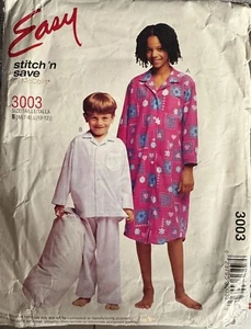 McCall's stitch 'n save pattern 3003 Children's Nightshirt or Pajamas sz M,L unc - Picture 1 of 2