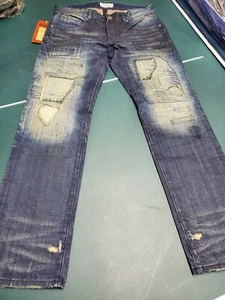 Rivet De Cru Distressed Denim Jeans French Blue MSRP $168 Free Ship - Picture 1 of 9