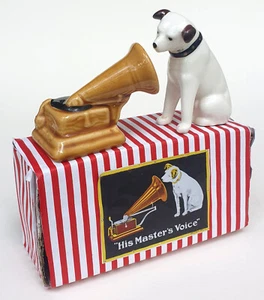 Nipper cane + grammofono His Masters Voice spargi sale e pepe RCA anni 70 confezione originale - Foto 1 di 4