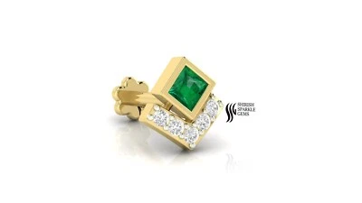 Piercing nariz tragus 14K natural esmeralda oro hélice delantera piercing Foto 1 de 4