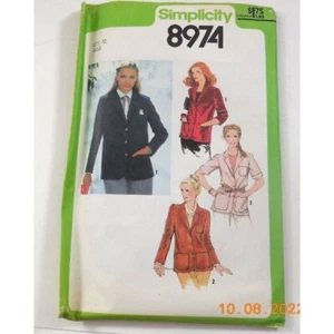 Simplicity Pattern 8974 Size 10 Uncut Woman Blazer Sport Jacket 1979 Vintage - Picture 1 of 3